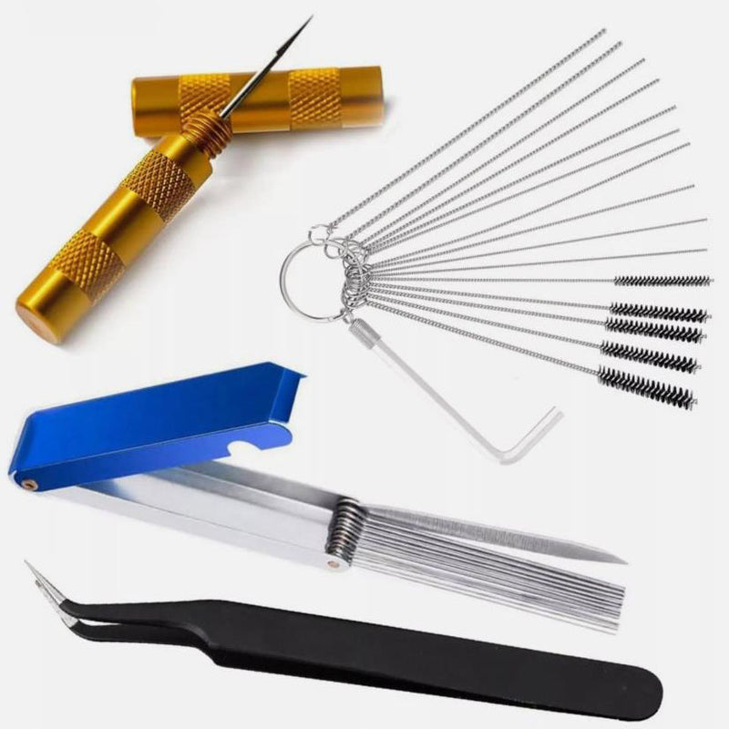 Free Shipping Airbrush Spray Gun Nozzle Cleaning Kit Needle & Brush Set Repair Tool Handle Precision Car Motorcycle Kit