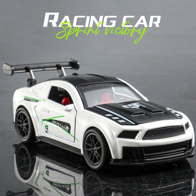 Classic sports car model with pull-back action, toy car model with opening doors, realistic detail design, high-speed action col