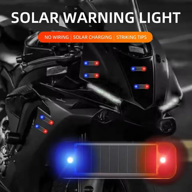 Car solar charging, grille light, night riding, anti rear end collision, motorcycle, electric vehicle, universal flashing warnin