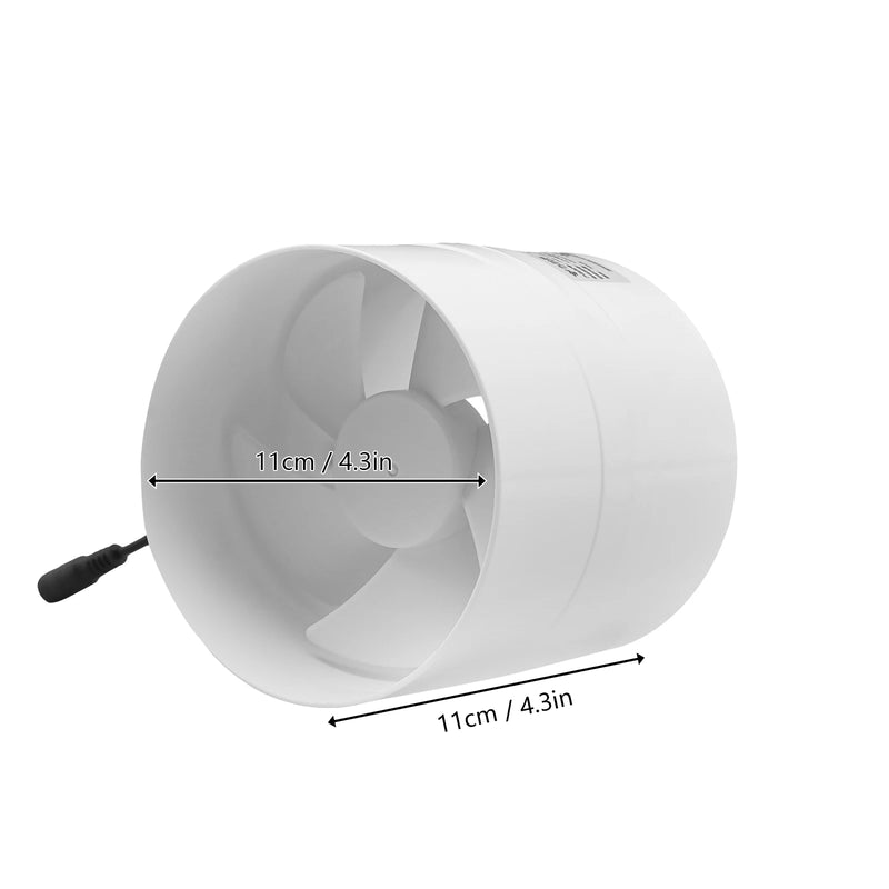 Inline Booster Duct Fan Ventilation Cooling Exhaust Fan Low Noise Blower for Air Circulation Ducting Vents Grow Tents 12V 5W