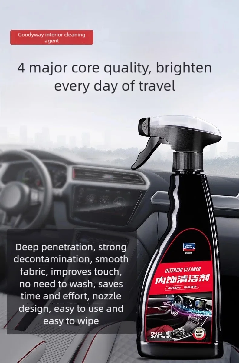 500ml Liquid Car Interior Detailer Cleaner Car Stain Remover Car Interior Wash Maintenance for Auto Home Use