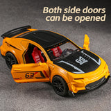Classic sports car model with pull-back action, toy car model with opening doors, realistic detail design, high-speed action col