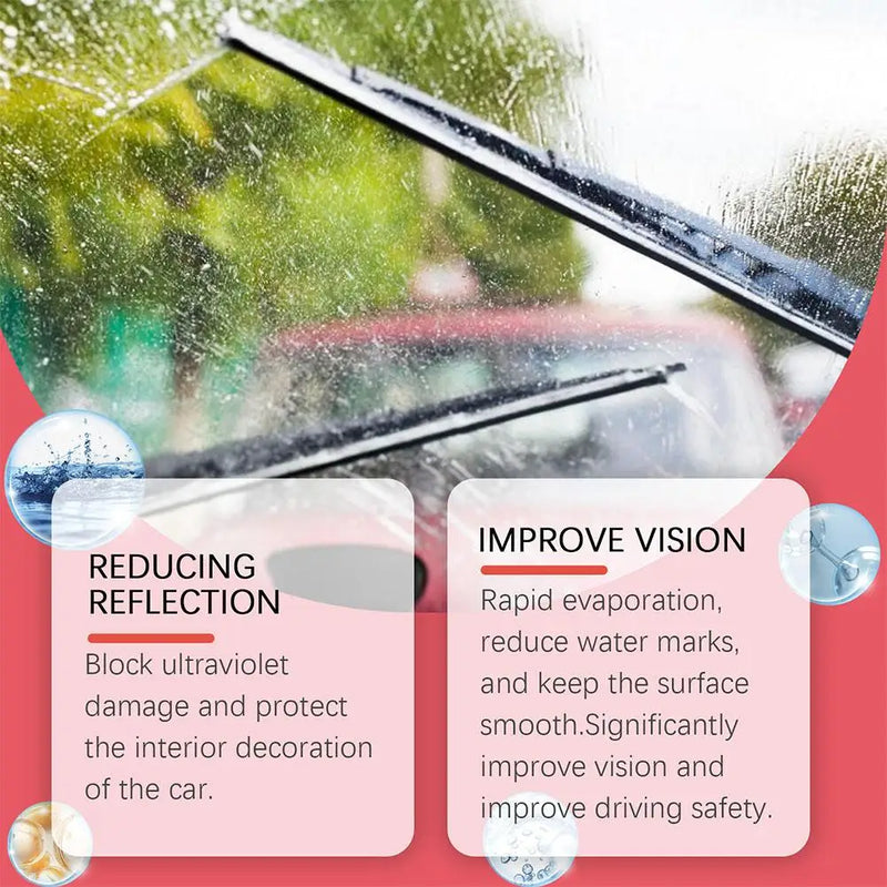 Car Glass Glossy Powerful Car Windshield Cleaner Oil Film Remover Car Window Glass Cleaner Removes Dirt Car Cleaning Brush