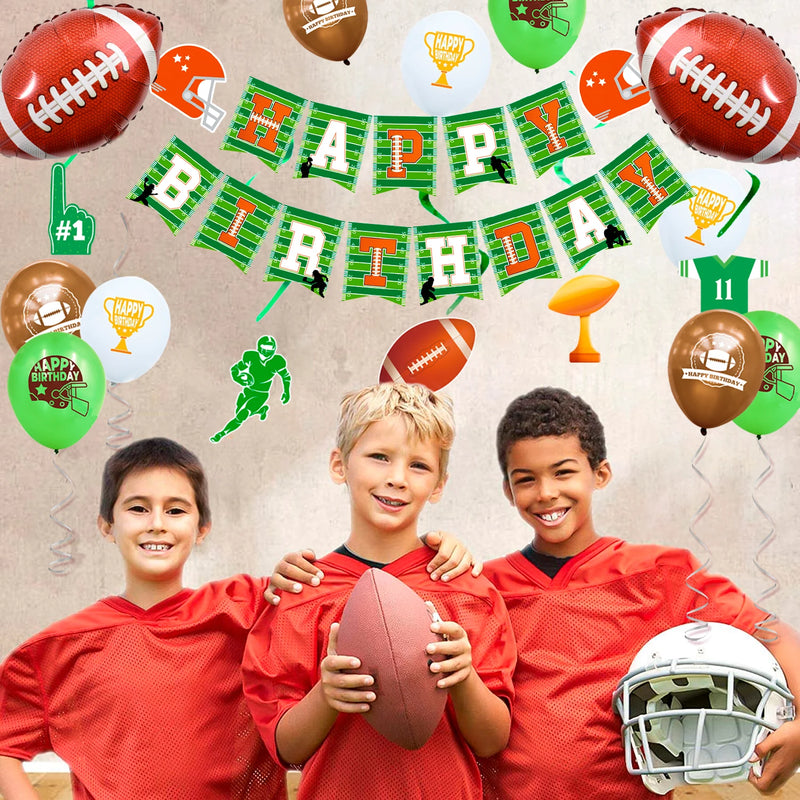Football Birthday Party Supplies,102pcs Party Decorations&Tableware Set-Football Party Plates Napkins Tablecloth Balloons etc