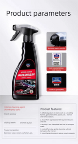 500ml Liquid Car Interior Detailer Cleaner Car Stain Remover Car Interior Wash Maintenance for Auto Home Use