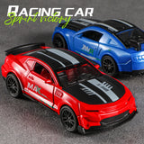 Classic sports car model with pull-back action, toy car model with opening doors, realistic detail design, high-speed action col