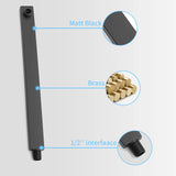 Wall-Mounted Shower System with 12 Rainfall & Handheld Faucet - Matte Black Finish, Brass Rough-In