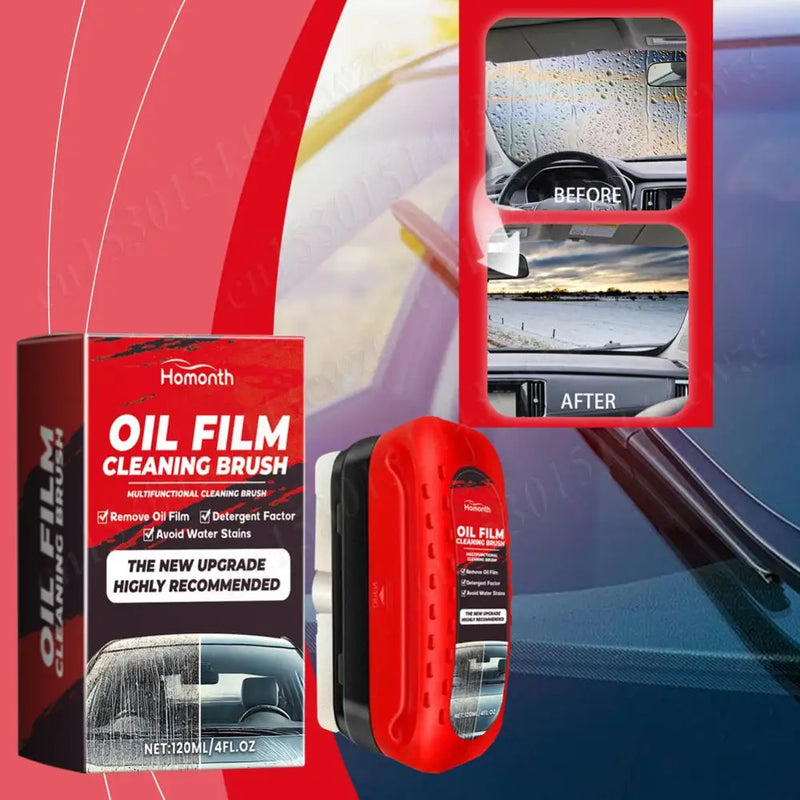 Powerful Car Windshield Cleaner Removes Glass Oil Film Remover Dirt Car Window Glass Cleaner Auto Glass Sponge Cleaning Brush