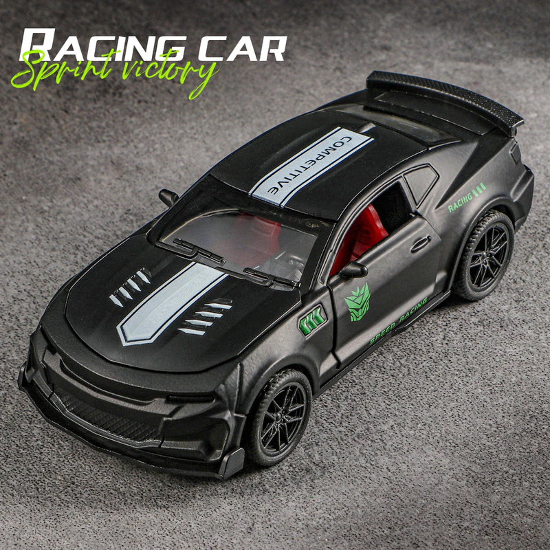 Classic sports car model with pull-back action, toy car model with opening doors, realistic detail design, high-speed action col