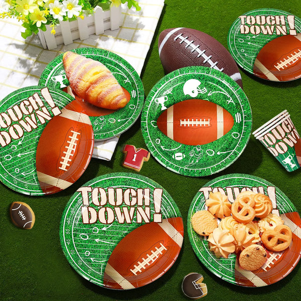 Football Birthday Party Supplies,102pcs Party Decorations&Tableware Set-Football Party Plates Napkins Tablecloth Balloons etc