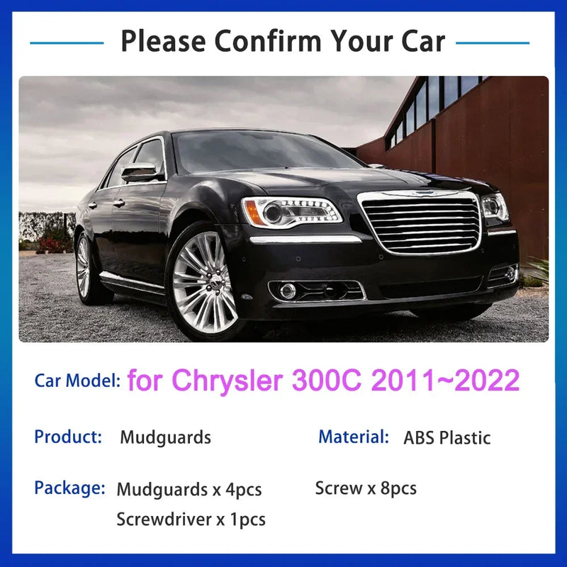 For Chrysler 300C 300 C 2011~2022 2012 2013 2014 2015 2016 2017 2018 2019 Mudguard Car Front Rear Wheels Fender Splash Mud Flaps