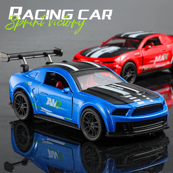Classic sports car model with pull-back action, toy car model with opening doors, realistic detail design, high-speed action col