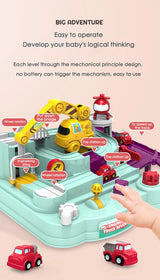 Racing Rail Car Model Educational Toys Children Track Adventure Game Brain Mechanical Interactive Train Animals Space Rocket Toy