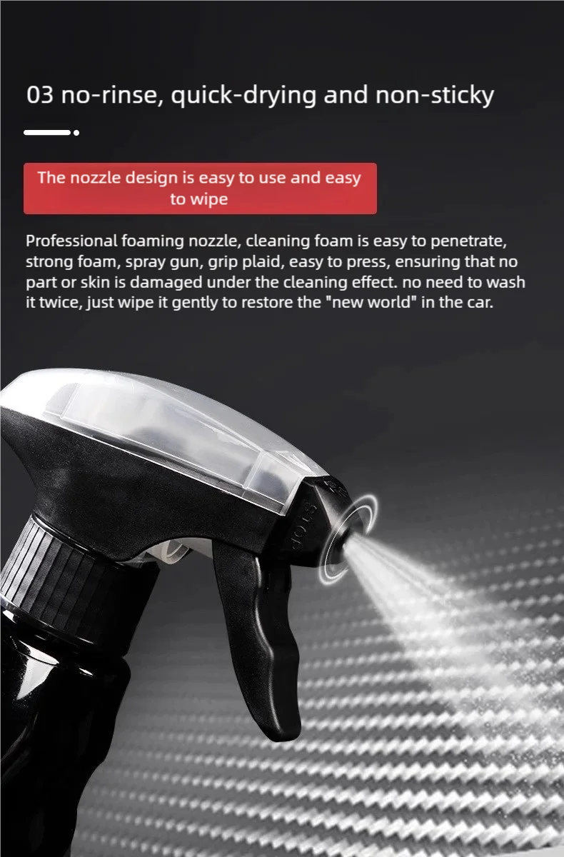 500ml Liquid Car Interior Detailer Cleaner Car Stain Remover Car Interior Wash Maintenance for Auto Home Use