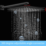 Wall-Mounted Shower System with 12 Rainfall & Handheld Faucet - Matte Black Finish, Brass Rough-In