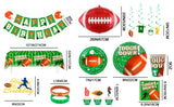 Football Birthday Party Supplies,102pcs Party Decorations&Tableware Set-Football Party Plates Napkins Tablecloth Balloons etc