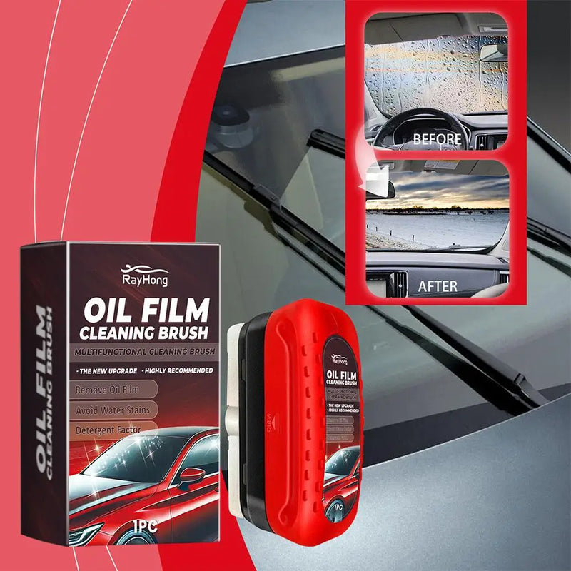 Car Glass Glossy Powerful Car Windshield Cleaner Oil Film Remover Car Window Glass Cleaner Removes Dirt Car Cleaning Brush