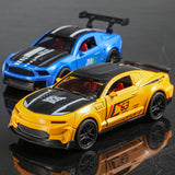 Classic sports car model with pull-back action, toy car model with opening doors, realistic detail design, high-speed action col