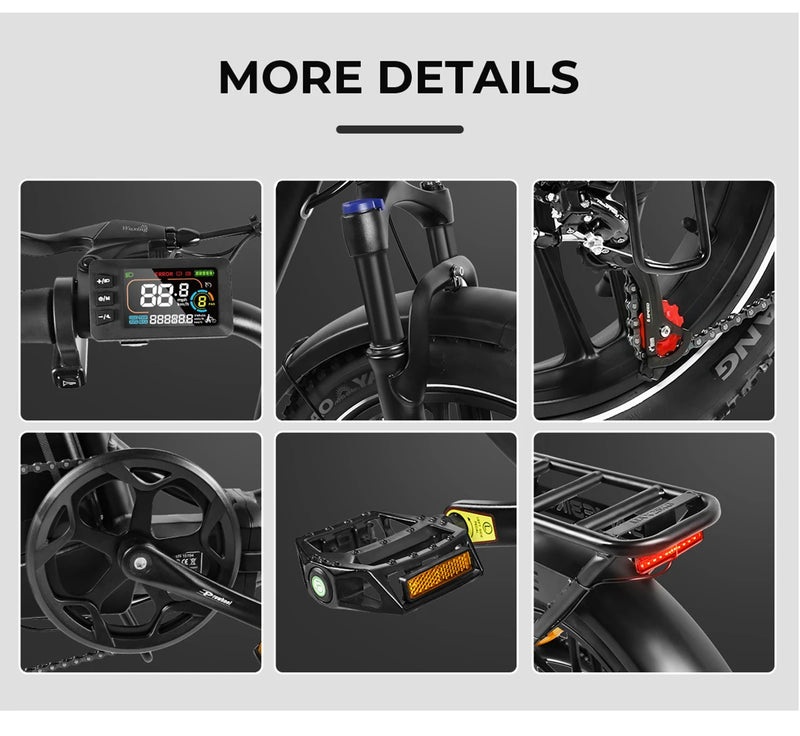 SAMEBIKE C05 Pro Foldable Adult Electric Bicycle 500W 36V 13ah Lithium Battery 20 inch Tire Mountain Off road Electric Bicycle