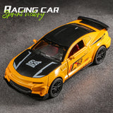 Classic sports car model with pull-back action, toy car model with opening doors, realistic detail design, high-speed action col