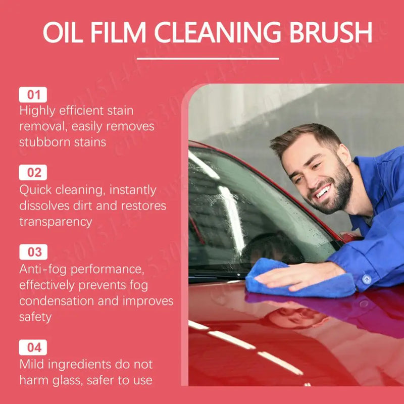 Powerful Car Windshield Cleaner Removes Glass Oil Film Remover Dirt Car Window Glass Cleaner Auto Glass Sponge Cleaning Brush