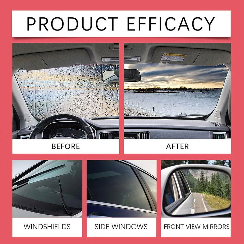 Car Glass Glossy Powerful Car Windshield Cleaner Oil Film Remover Car Window Glass Cleaner Removes Dirt Car Cleaning Brush