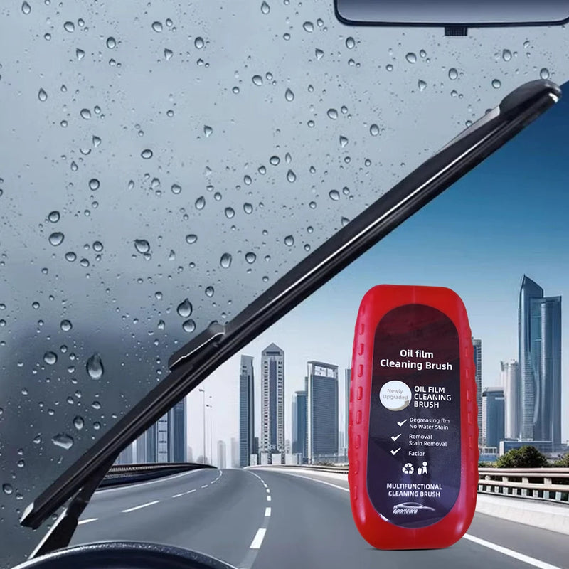 Car Glass Cleaner Removes Dirt Oil Film Remover Car Windshield Glass Sponge Cleaning Brush Glass Polishing Agent Car Maintenance